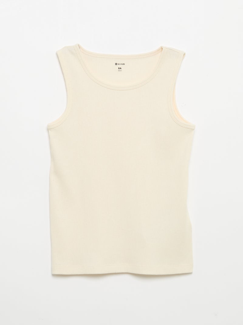 Pack de 2 camisetas sin mangas lisas de canalé Verde - Kiabi