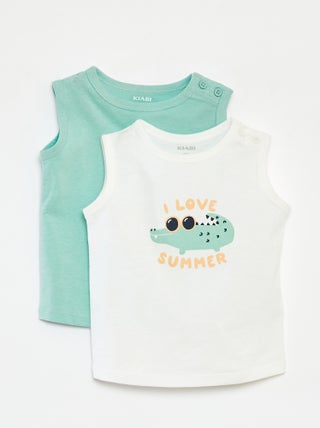 Pack de 2 camisetas sin mangas
