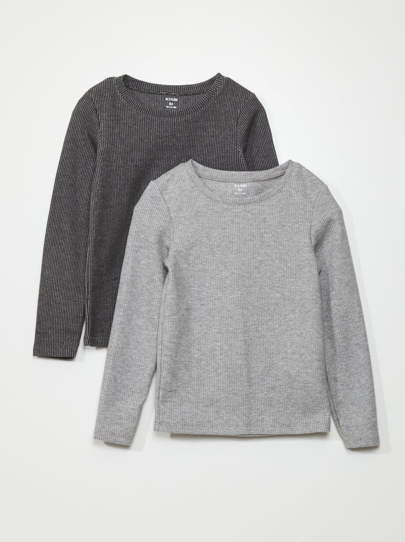 Pack de 2 camisetas termorreguladoras  - Siempre más calidez GRIS - Kiabi