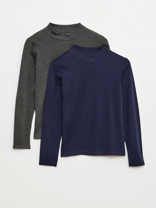 Pack de 2 camisetas termorreguladoras de cuello alto - Kiabi