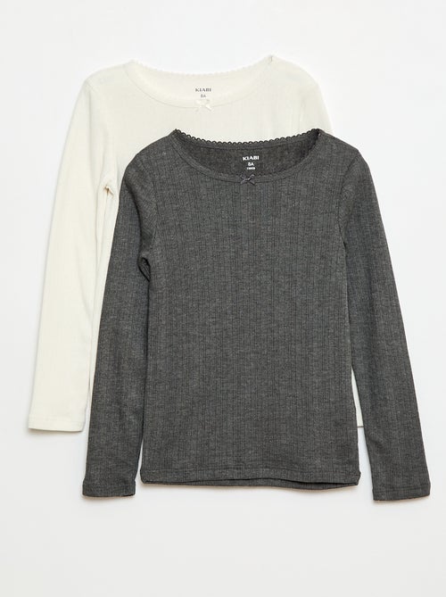 Pack de 2 camisetas termorreguladoras de punto calado - Kiabi Pack de 2 camisetas termorreguladoras de punto calado - Kiabi