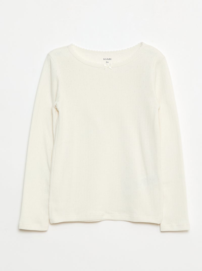 Pack de 2 camisetas termorreguladoras de punto calado Blanco - Kiabi