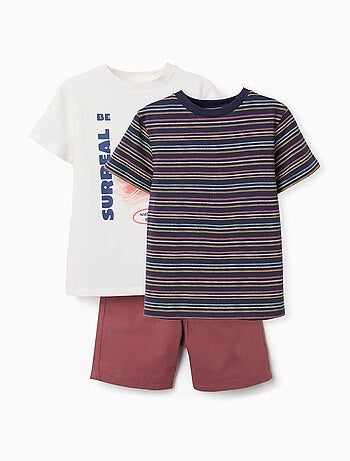 Pack de 2 camisetas y bermudas de algodón