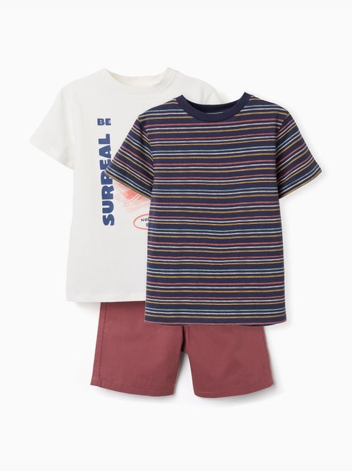 Pack de 2 camisetas y bermudas de algodón - Kiabi