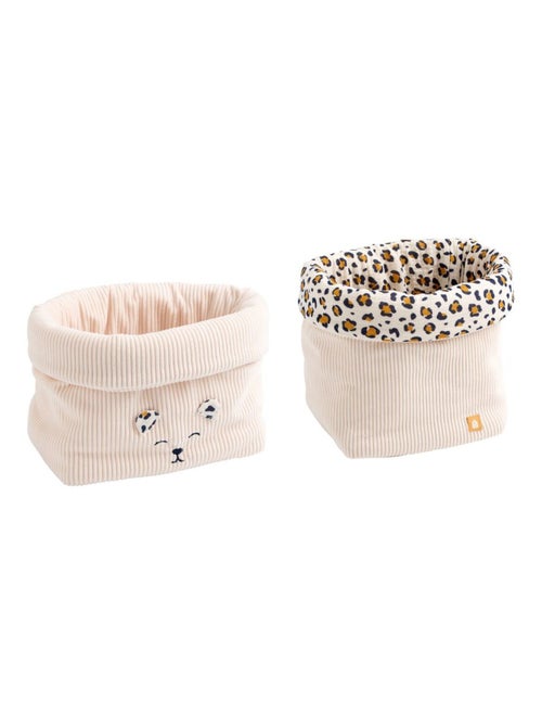 Pack de 2 cestas de almacenamiento en pana con detalle de - SAUTHON - Kiabi