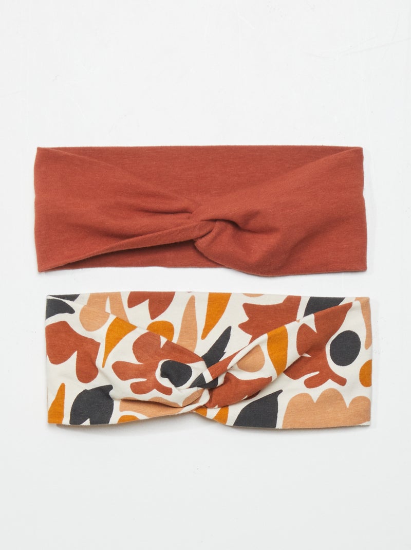 Pack de 2 cintas estampadas para el pelo multicolor - Kiabi