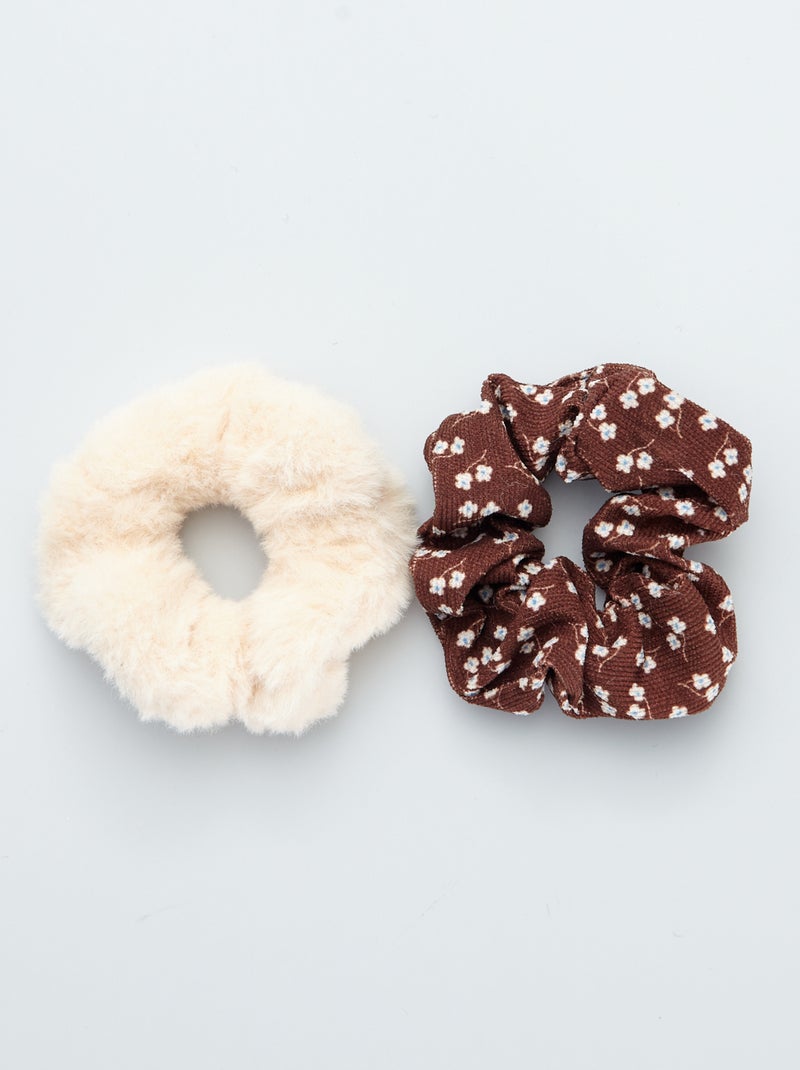 Pack de 2 coleteros con pelo castaño - Kiabi