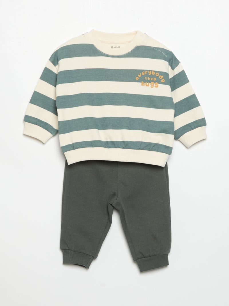 Pack de 2 conjuntos de 2 piezas - sudadera + pantalón Beige - Kiabi