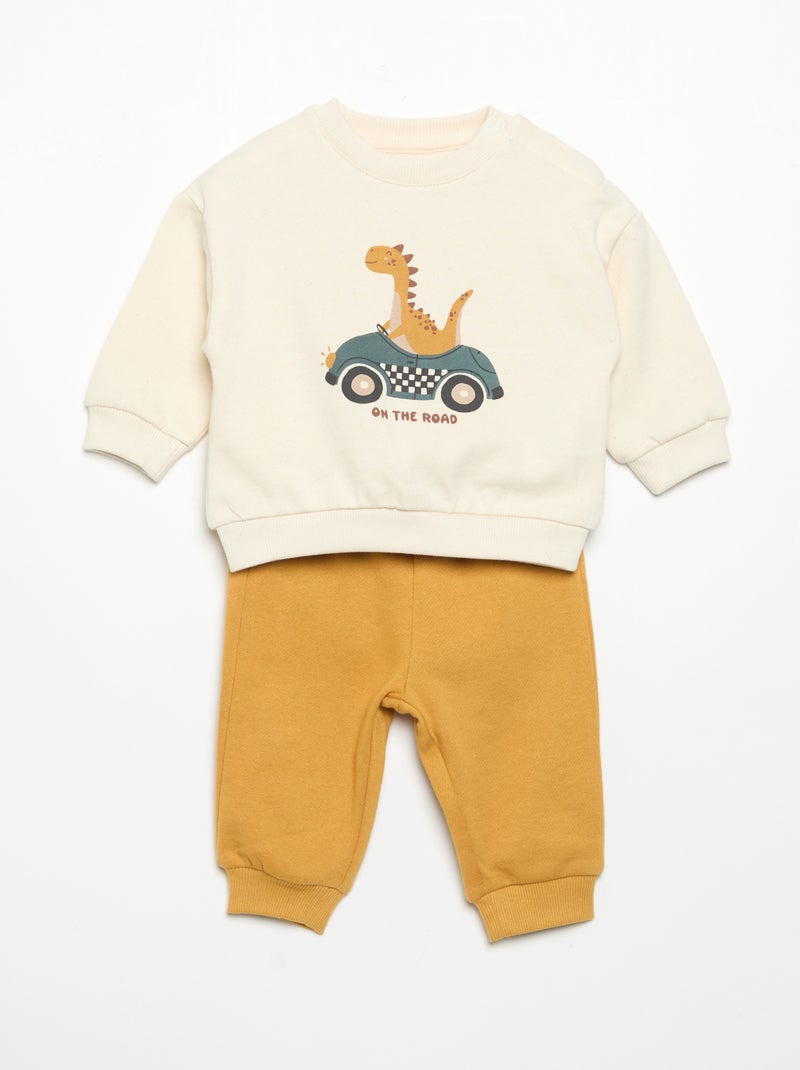 Pack de 2 conjuntos de 2 piezas - sudadera + pantalón Beige - Kiabi
