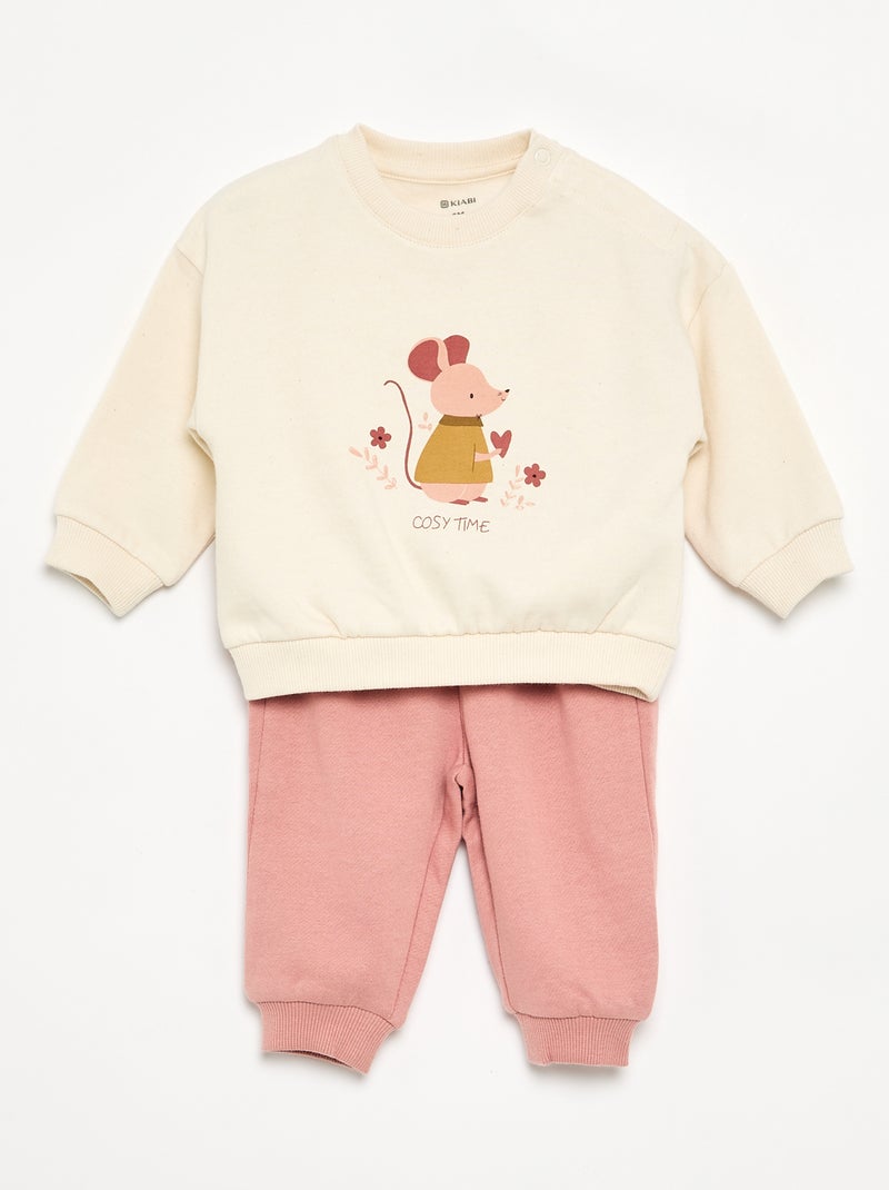 Pack de 2 conjuntos de 2 piezas - sudadera + pantalón Blanco - Kiabi