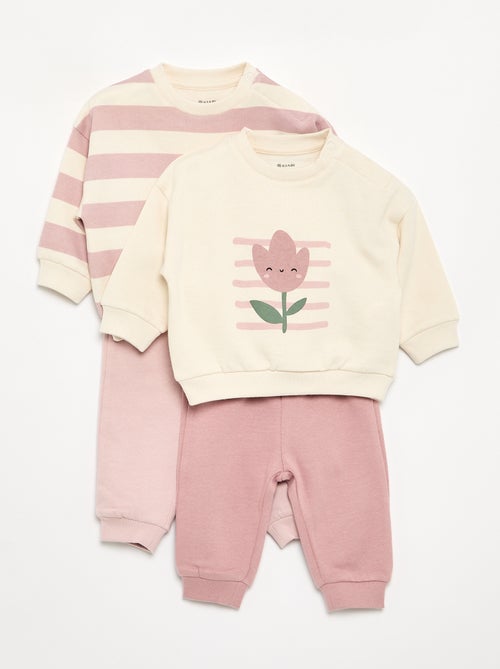 Pack de 2 conjuntos de 2 piezas - sudadera + pantalón - Kiabi