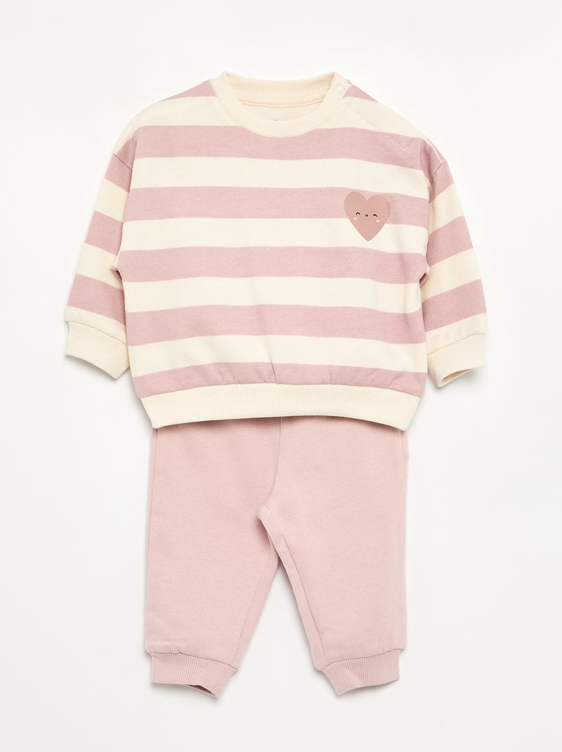 Pack de 2 conjuntos de 2 piezas - sudadera + pantalón Blanco - Kiabi