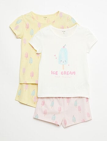 Pack de 2 conjuntos de pijama corto en punto de algodón