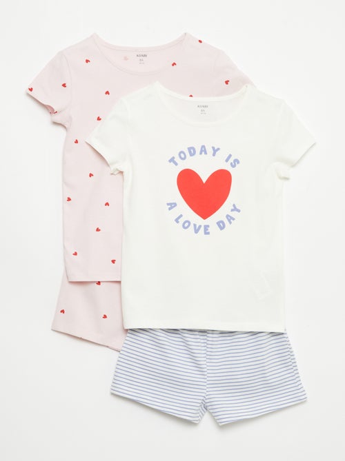Pack de 2 conjuntos de pijama corto en punto de algodón - Kiabi