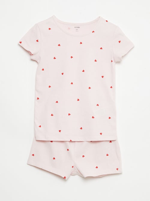 Pack de 2 conjuntos de pijama corto en punto de algodón - Kiabi