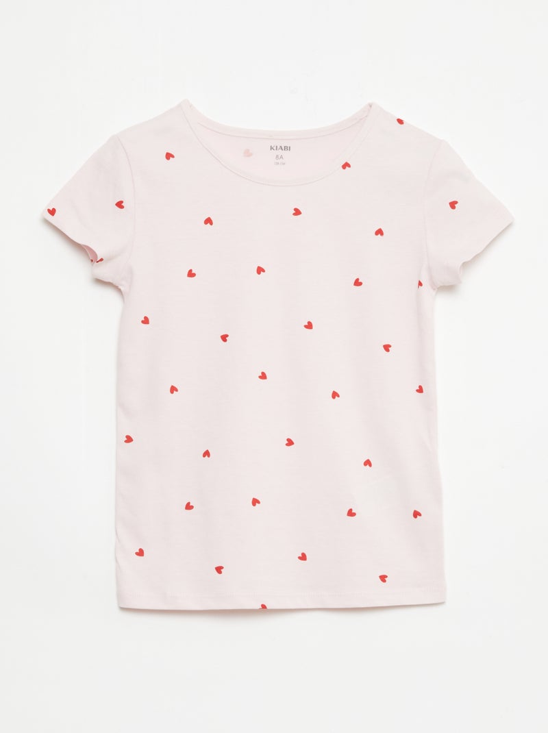 Pack de 2 conjuntos de pijama corto en punto de algodón Rosa - Kiabi