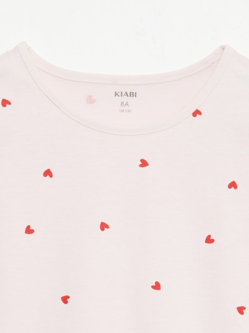 Pack de 2 conjuntos de pijama corto en punto de algodón Rosa - Kiabi