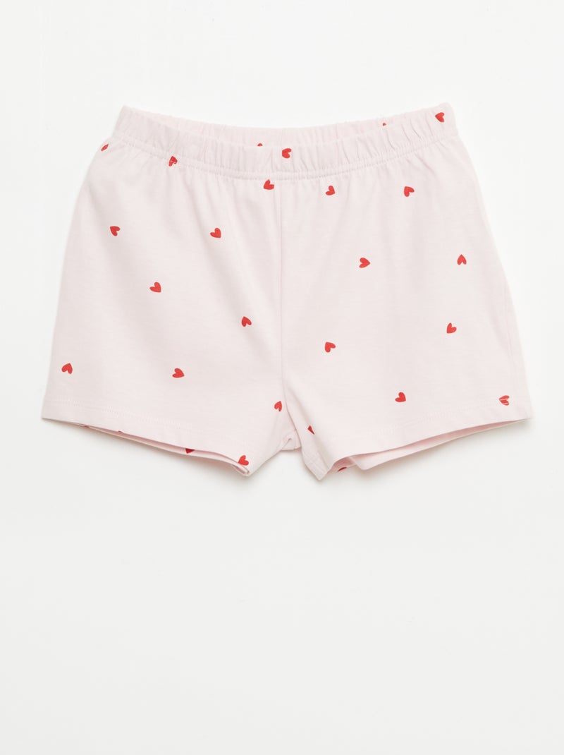 Pack de 2 conjuntos de pijama corto en punto de algodón Rosa - Kiabi