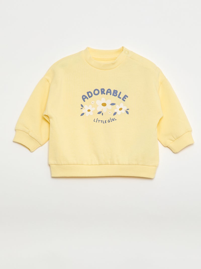 Pack de 2 conjuntos jersey + pantalón de algodón Amarillo - Kiabi