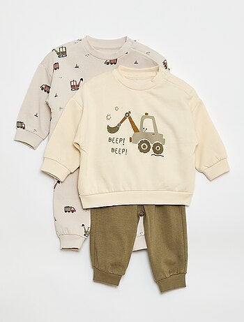 pack de 2 conjuntos jersey + pantalón en algodón