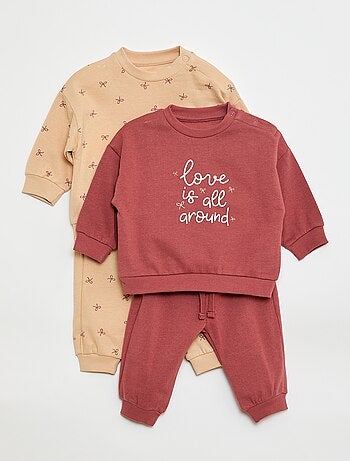 pack de 2 conjuntos jersey + pantalón en algodón