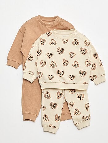 pack de 2 conjuntos jersey + pantalón en algodón