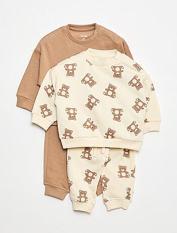 pack de 2 conjuntos jersey + pantalón en algodón