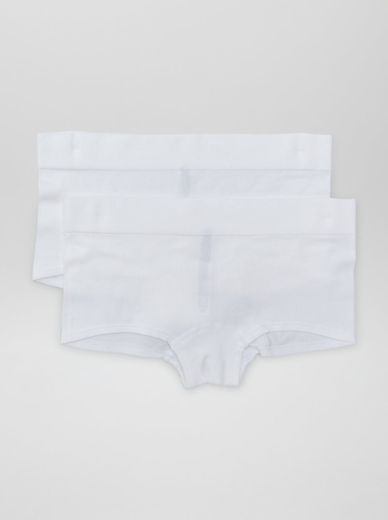 Pack de 2 culotes de canalé BLANCO - Kiabi