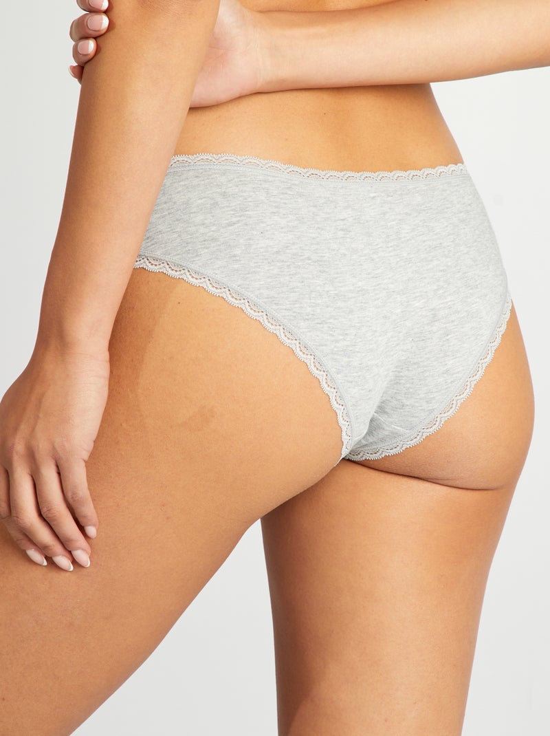 Pack de 2 culottes de algodón GRIS - Kiabi