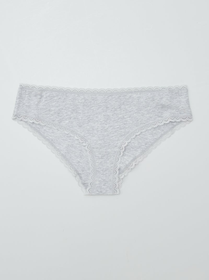 Pack de 2 culottes de algodón GRIS - Kiabi