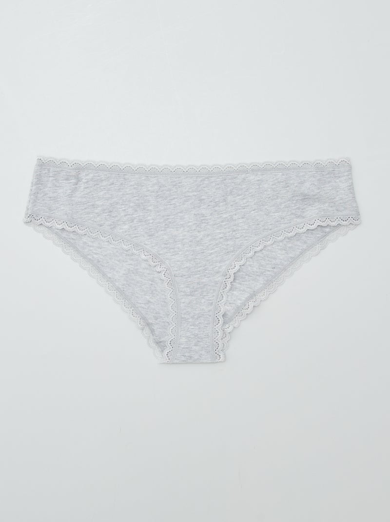 Pack de 2 culottes de algodón GRIS - Kiabi