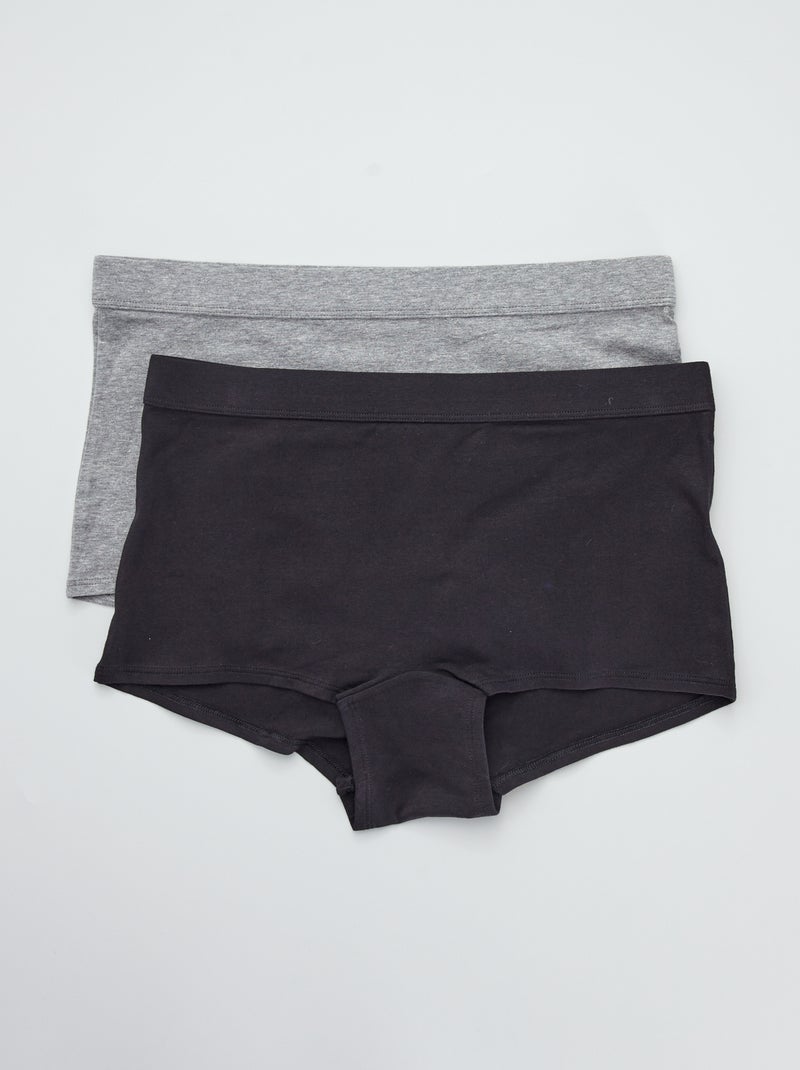 Pack de 2 culottes de algodón GRIS - Kiabi