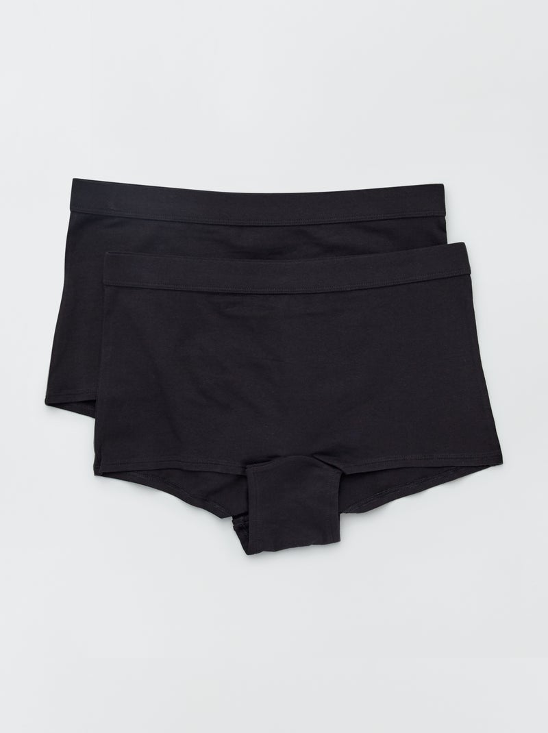 Pack de 2 culottes de algodón negro - Kiabi