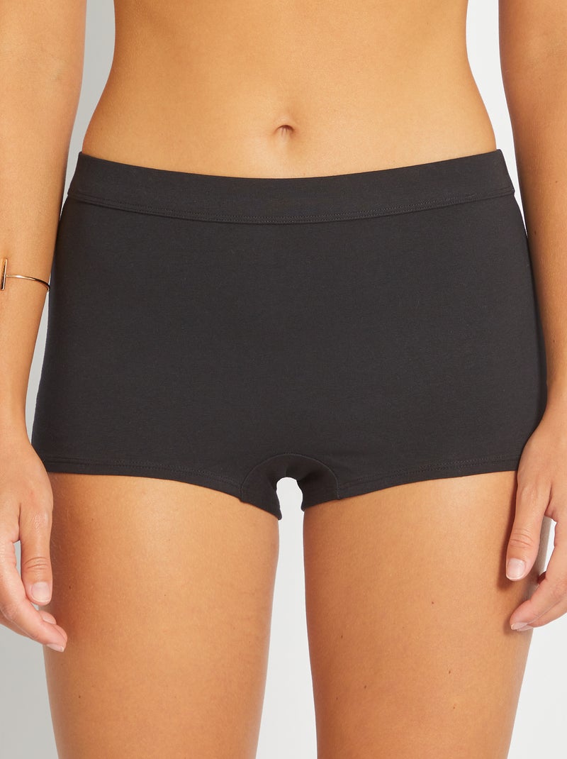 Pack de 2 culottes de algodón negro - Kiabi