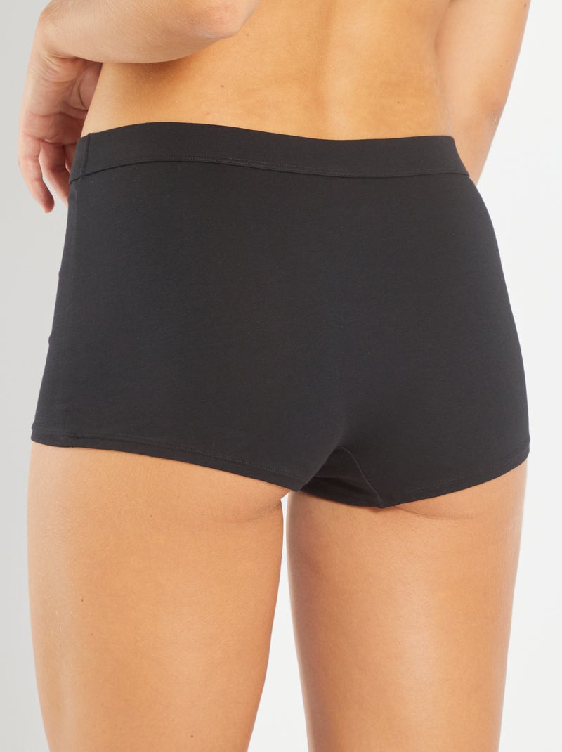Pack de 2 culottes de algodón negro - Kiabi
