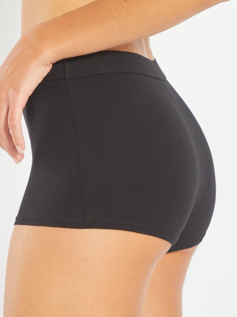 Pack de 2 culottes de algodón negro - Kiabi