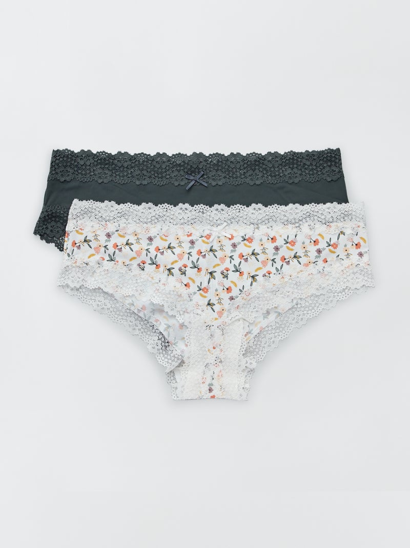 Pack de 2 culottes de microfibra BLANCO - Kiabi