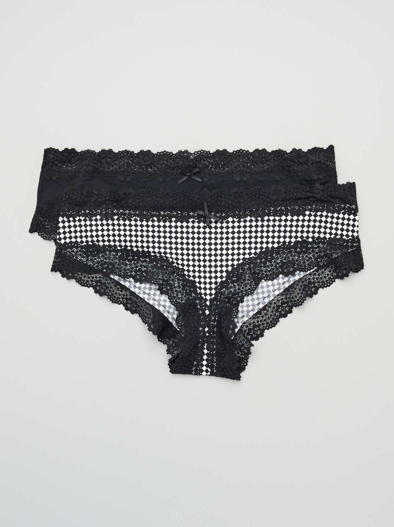 Pack de 2 culottes de microfibra NEGRO - Kiabi