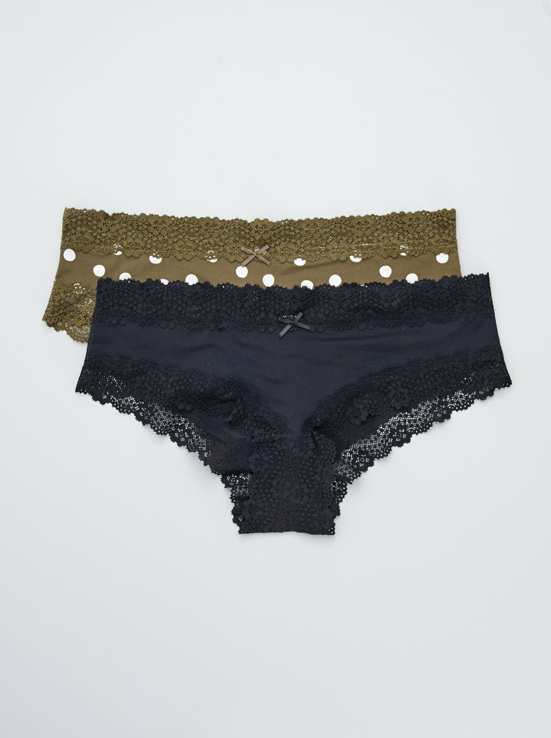 Pack de 2 culottes de microfibra VERDE - Kiabi