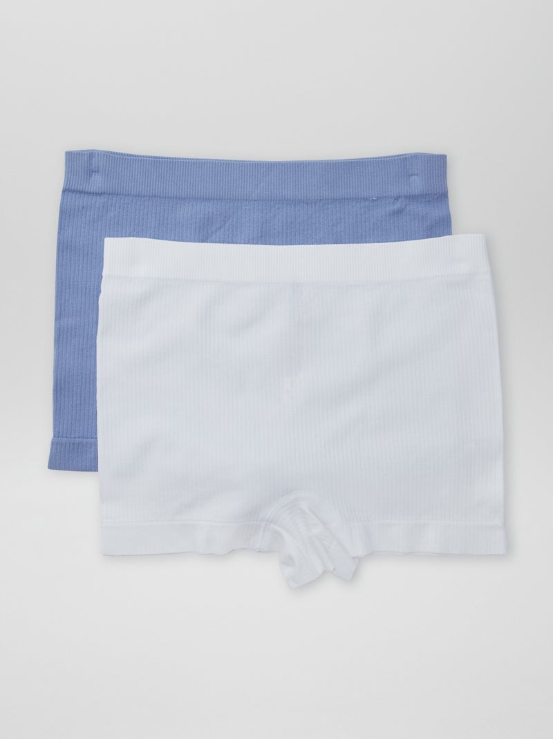 Pack de 2 culottes de punto de canalé Azul - Kiabi