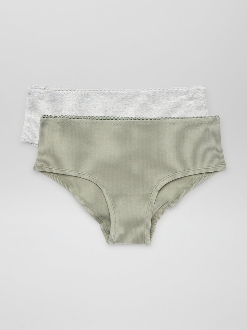 Pack de 2 culottes de punto gris - Kiabi