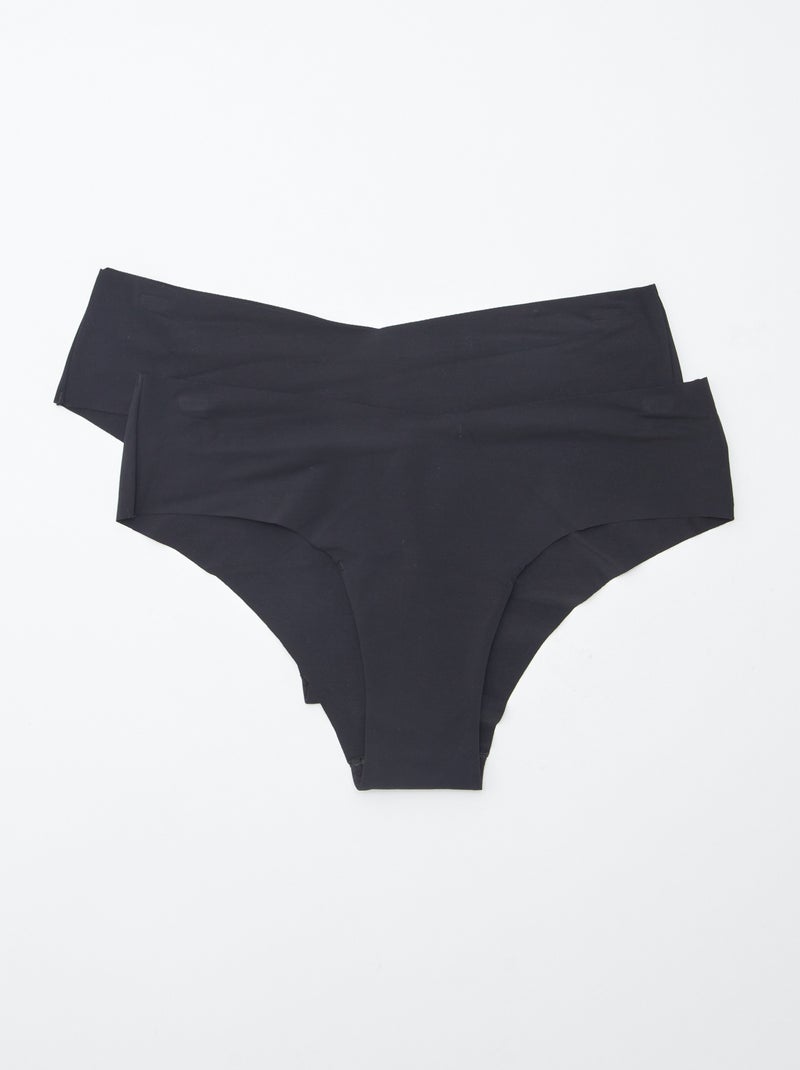Pack de 2 culottes invisibles de microfibra Negro - Kiabi