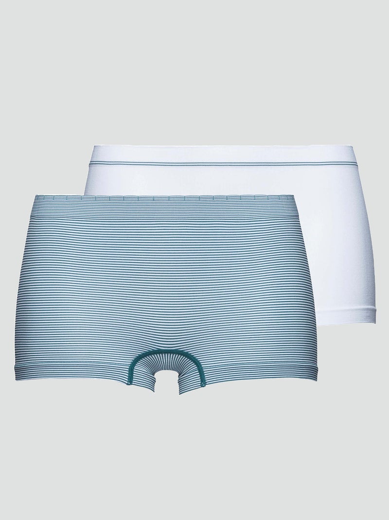 Pack de 2 culottes sin costuras 'Billet Doux' blanco/azul - Kiabi