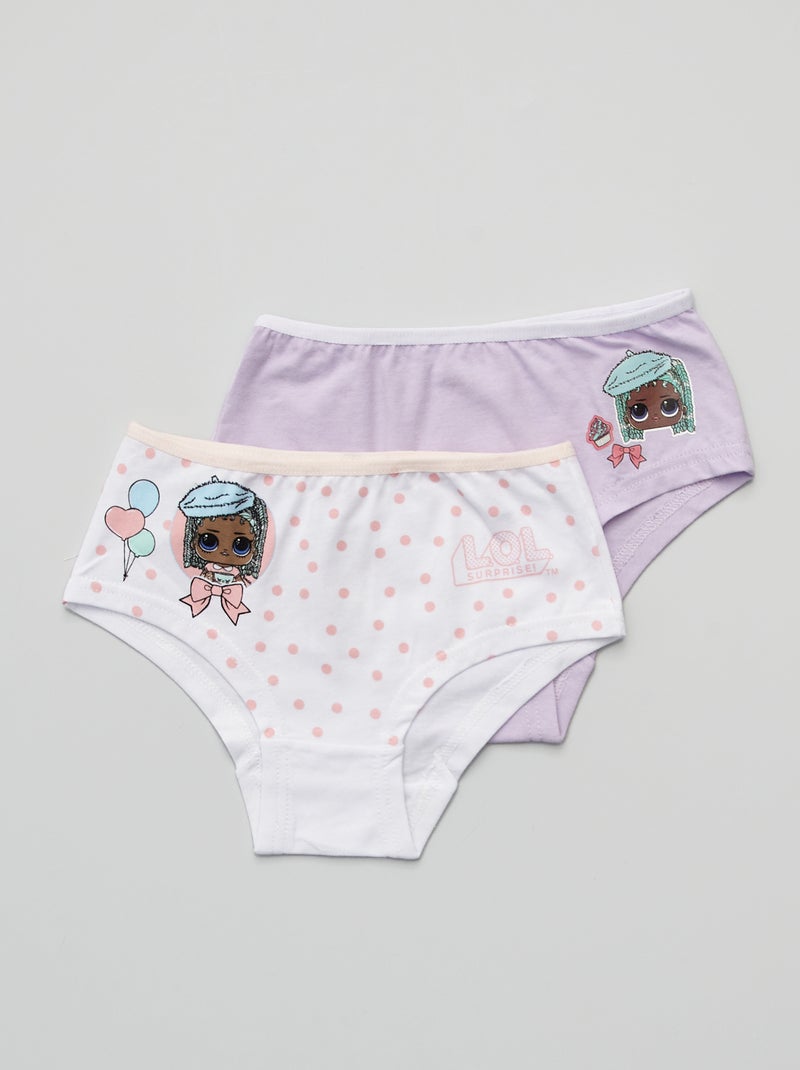 Pack de 2 culottes violeta/blanco - Kiabi