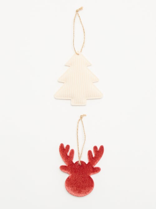 Pack de 2 decoraciones de Navidad de fieltro - Kiabi Pack de 2 decoraciones de Navidad de fieltro - Kiabi