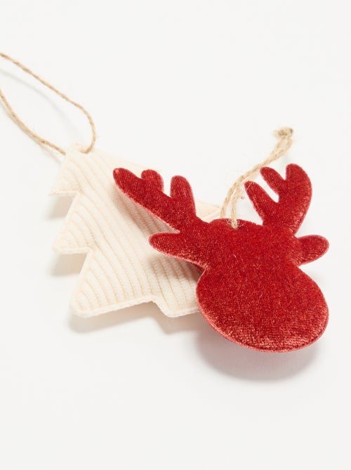 Pack de 2 decoraciones de Navidad de fieltro - Kiabi Pack de 2 decoraciones de Navidad de fieltro - Kiabi