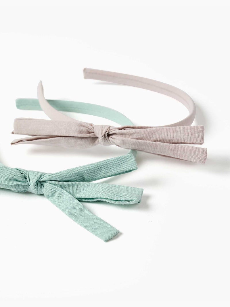 Pack de 2 diademas finas con lazos Multicolor - Kiabi