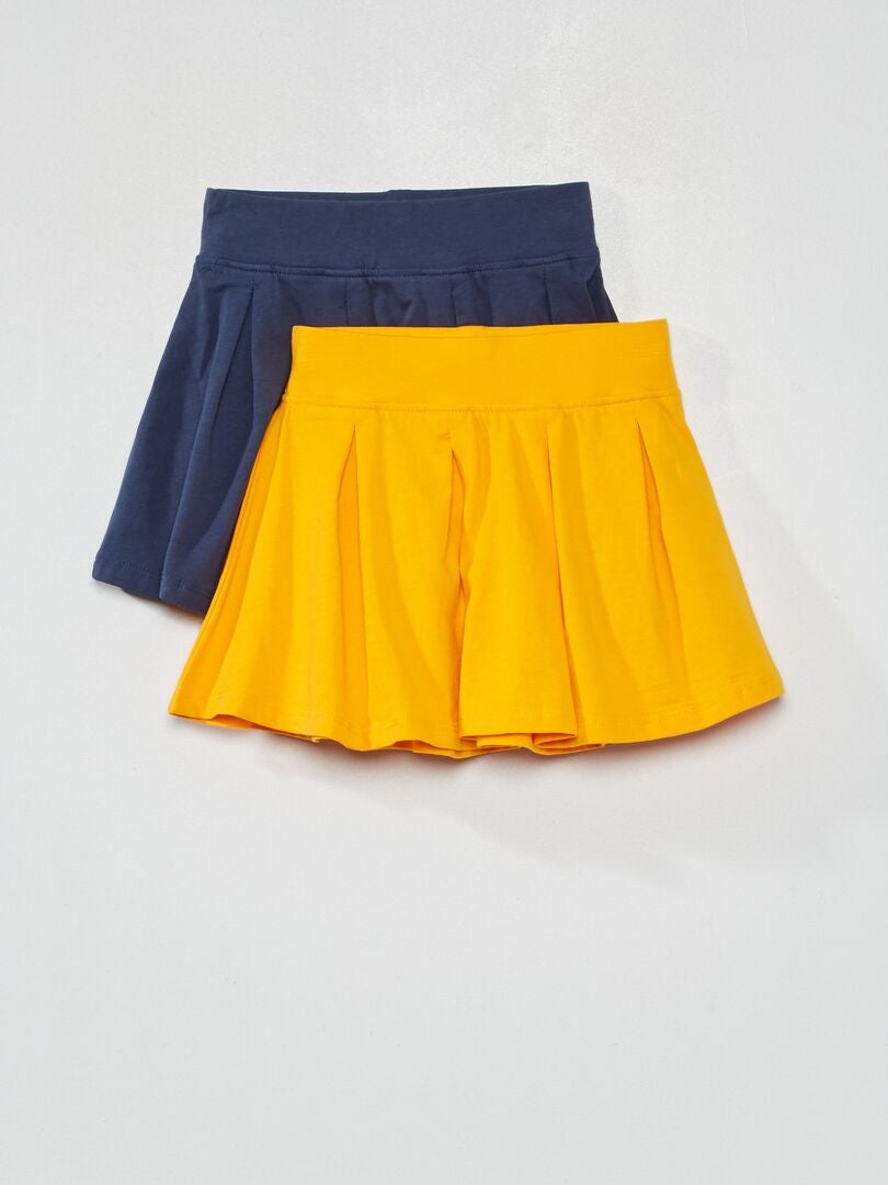Pack de 2 faldas de punto liso AMARILLO - Kiabi