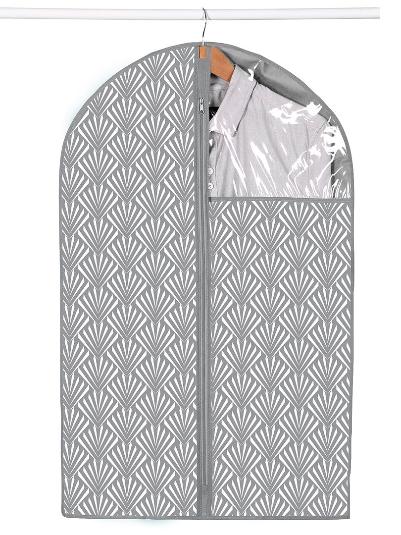 Pack de 2 fundas de tela para ropa 60 x 90 cm - blanco/gris - Kiabi - 5.00€