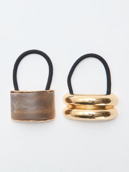 Pack de 2 gomas para el pelo con abalorios - Kiabi